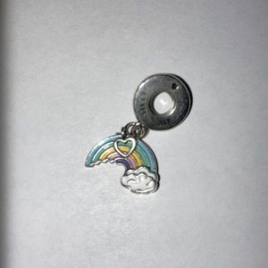 Pandora Rainbow & Heart Dangle Charm.